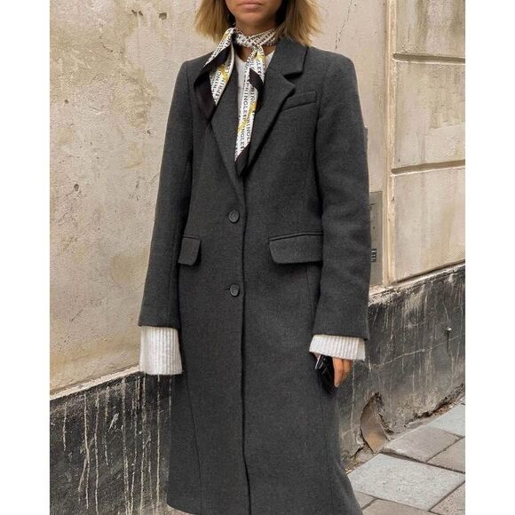 62% Wool Coat Premium Collection H&M - Picture 1 of 5